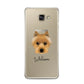 Australian Terrier Personalised Samsung Galaxy A3 2016 Case on gold phone