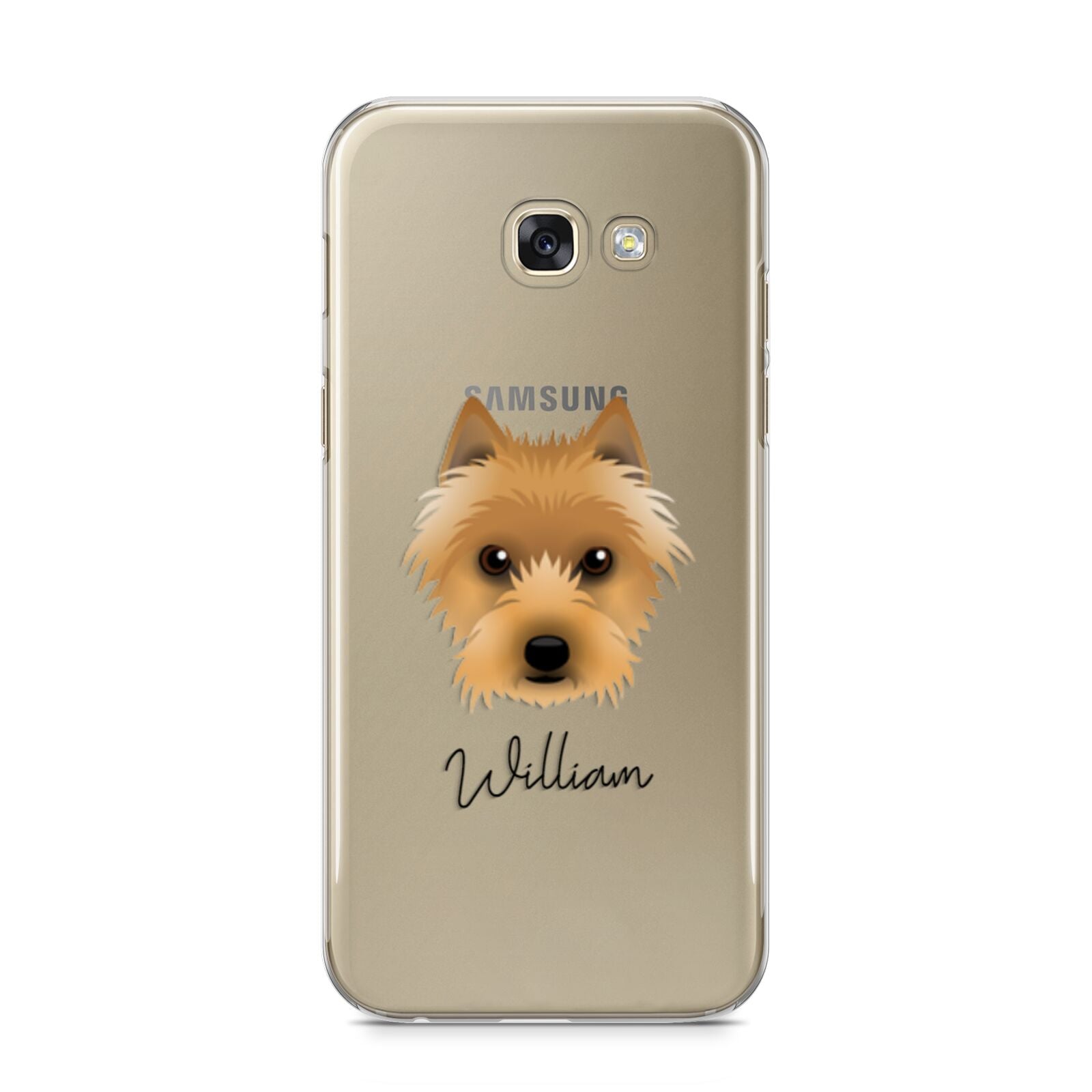 Australian Terrier Personalised Samsung Galaxy A5 2017 Case on gold phone