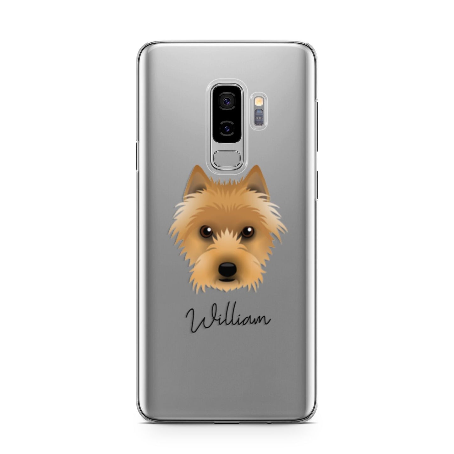 Australian Terrier Personalised Samsung Galaxy S9 Plus Case on Silver phone