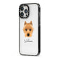 Australian Terrier Personalised iPhone 13 Pro Max Black Impact Case Side Angle on Silver phone