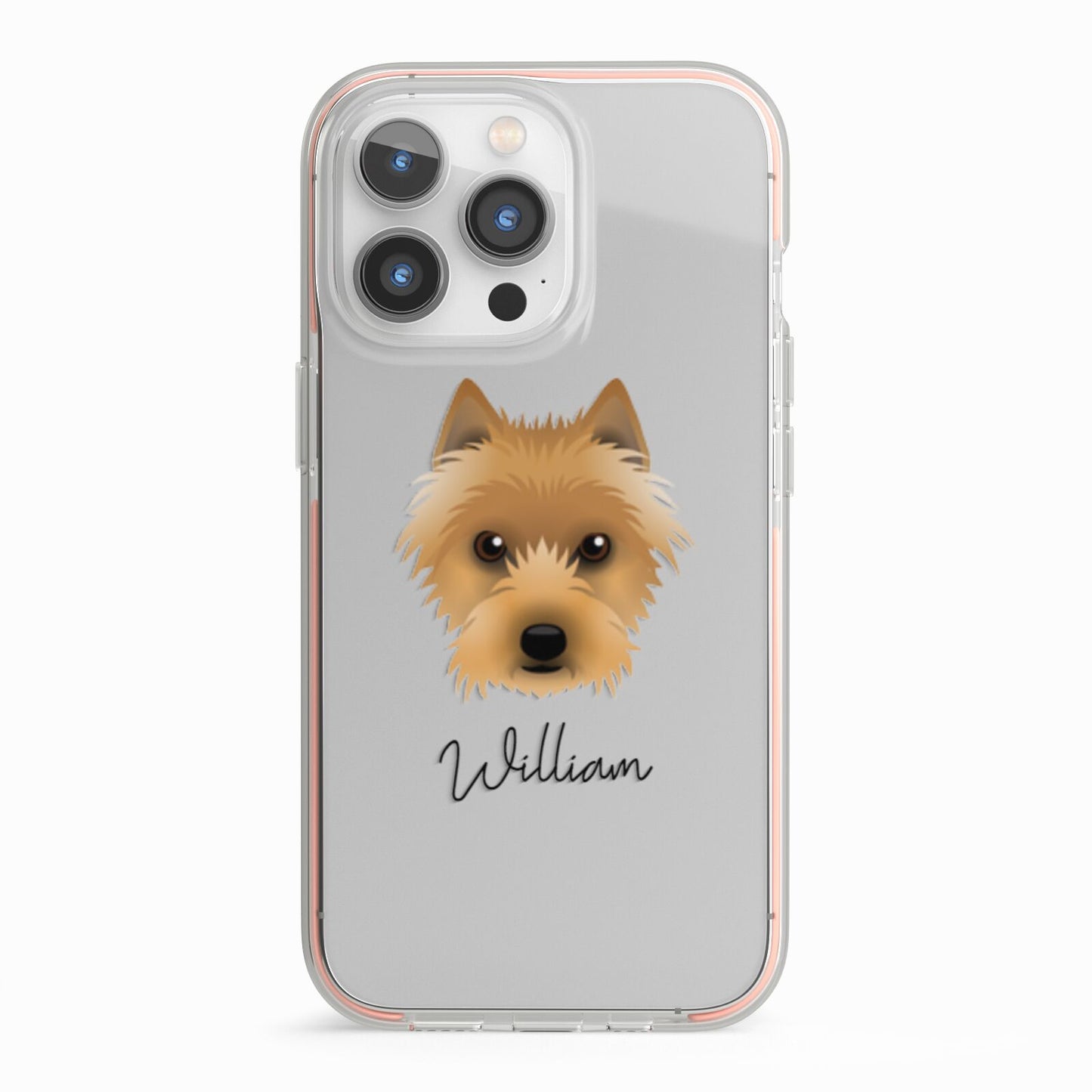 Australian Terrier Personalised iPhone 13 Pro TPU Impact Case with Pink Edges