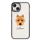 Australian Terrier Personalised iPhone 14 Black Impact Case on Silver phone