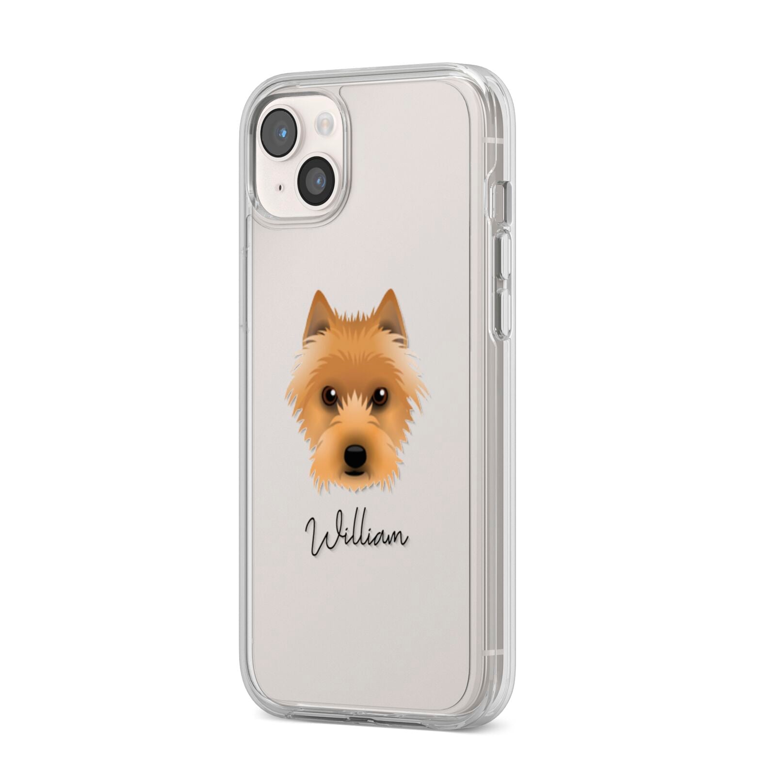 Australian Terrier Personalised iPhone 14 Plus Clear Tough Case Starlight Angled Image