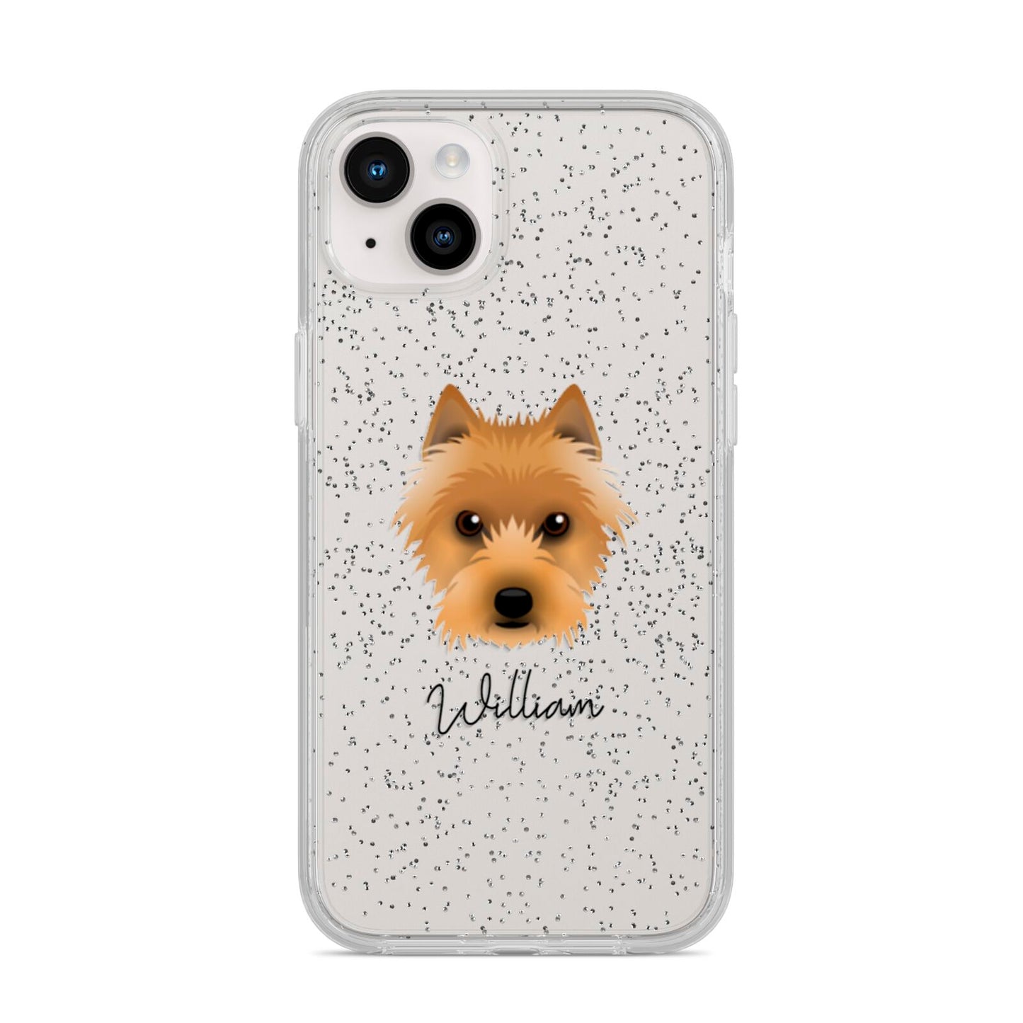 Australian Terrier Personalised iPhone 14 Plus Glitter Tough Case Starlight