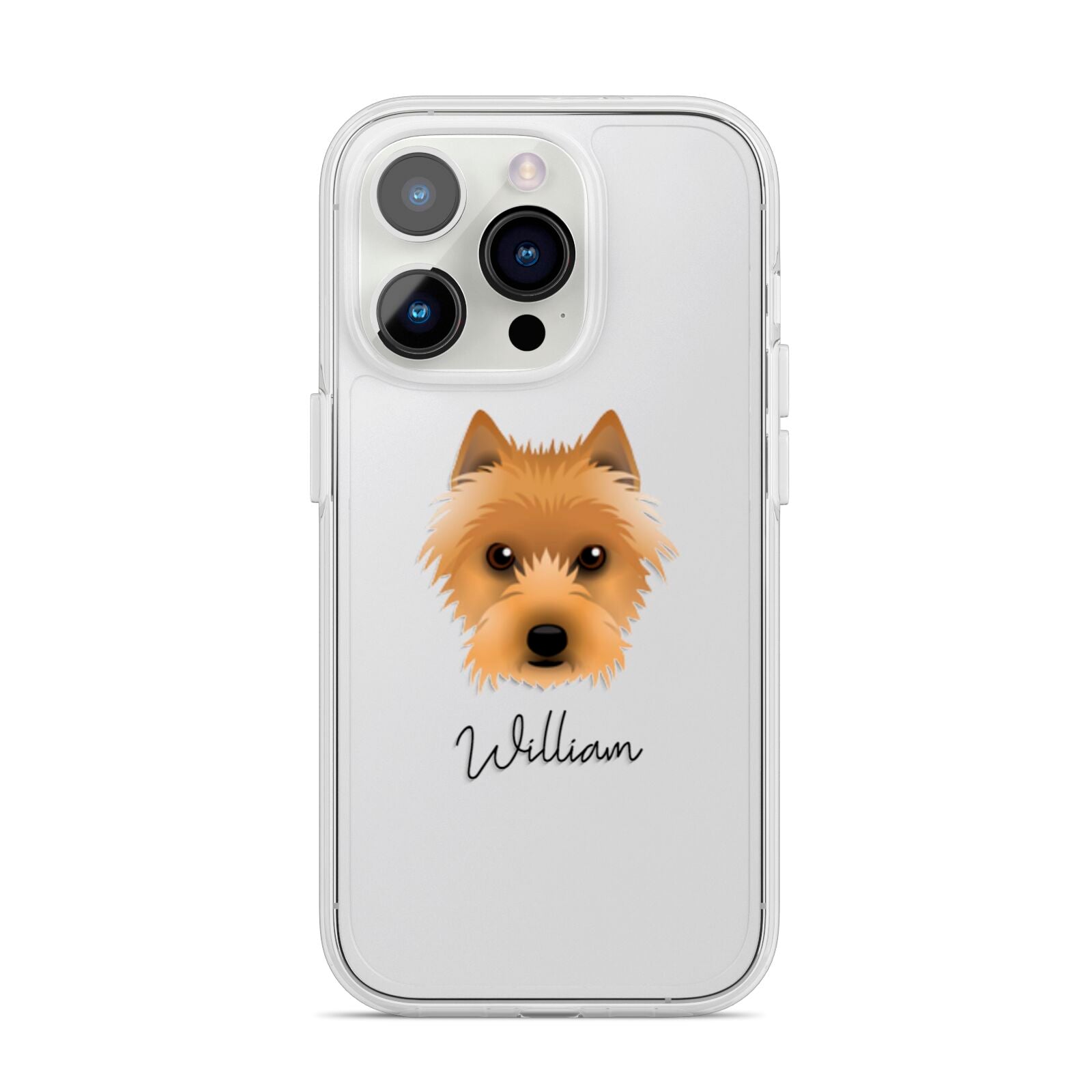 Australian Terrier Personalised iPhone 14 Pro Clear Tough Case Silver