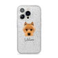 Australian Terrier Personalised iPhone 14 Pro Glitter Tough Case Silver