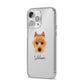 Australian Terrier Personalised iPhone 14 Pro Max Clear Tough Case Silver Angled Image