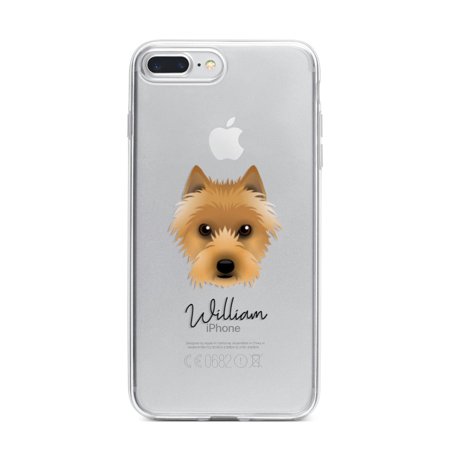 Australian Terrier Personalised iPhone 7 Plus Bumper Case on Silver iPhone