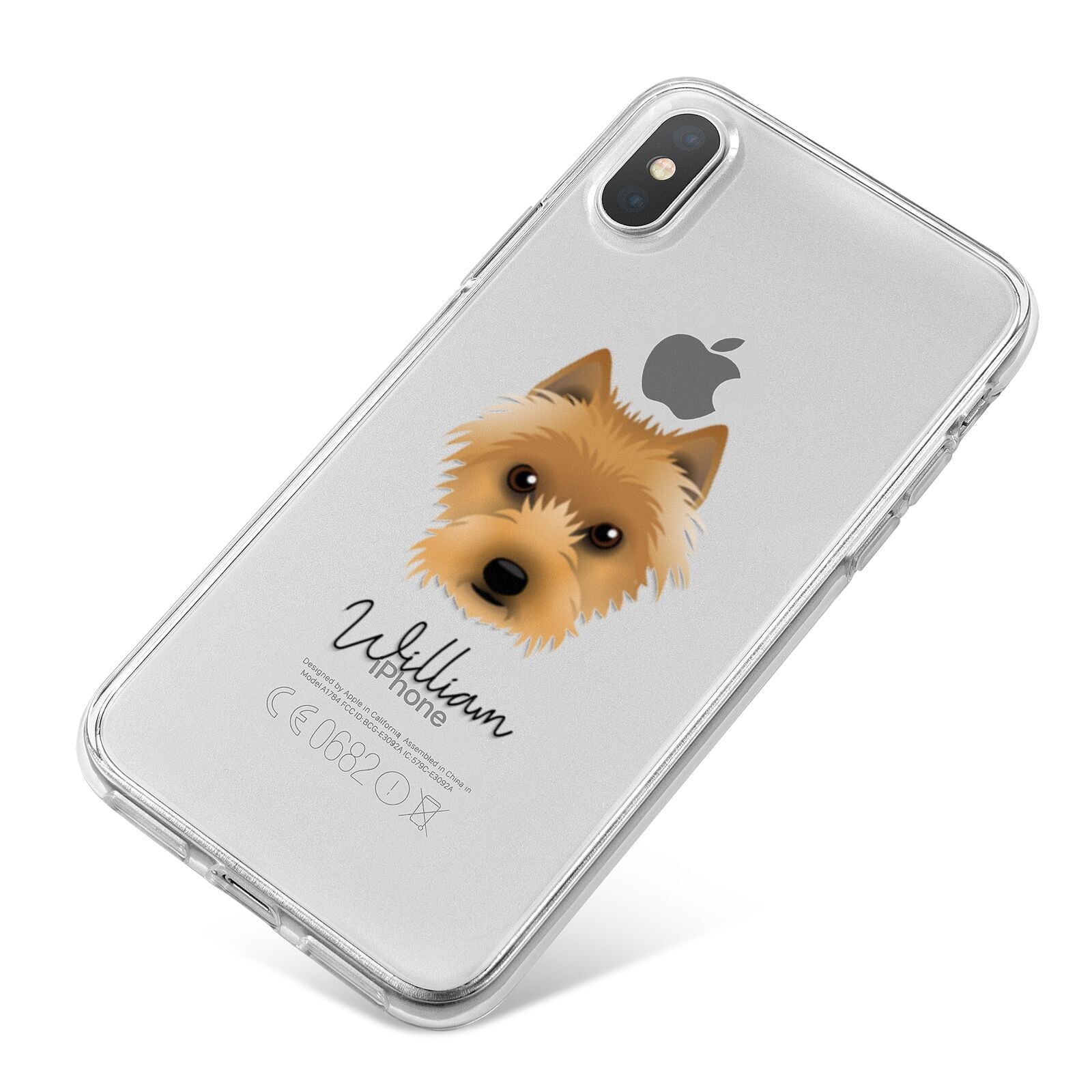 Australian Terrier Personalised iPhone X Bumper Case on Silver iPhone