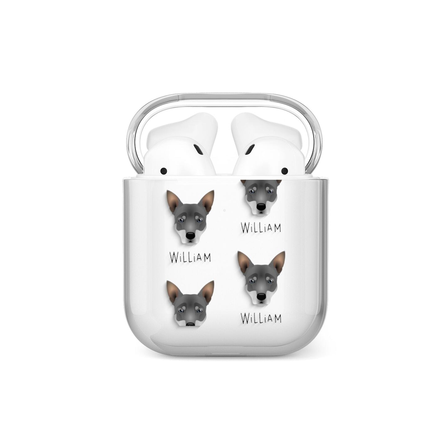 Australian Working Kelpie Icon with Name AirPods Case