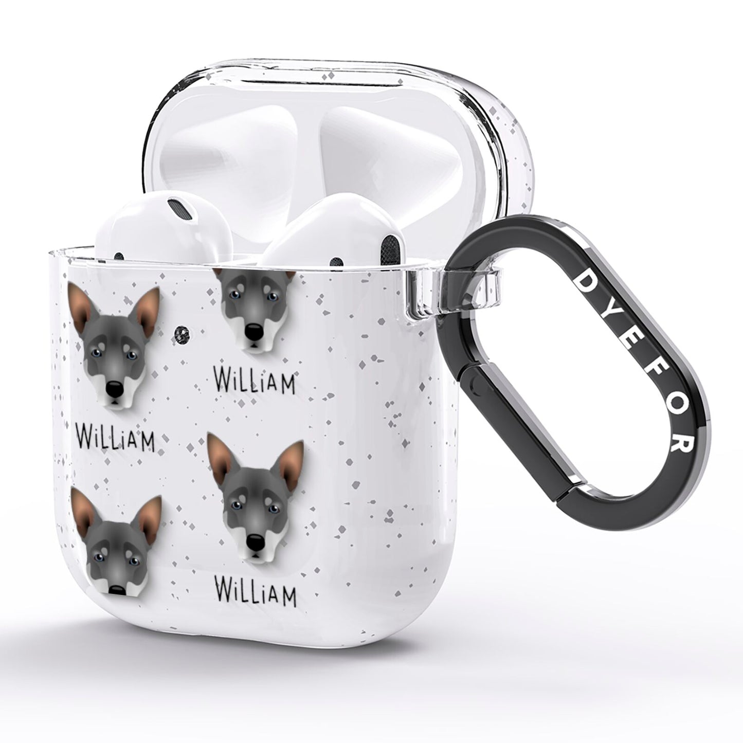 Australian Working Kelpie Icon with Name AirPods Glitter Case Side Image