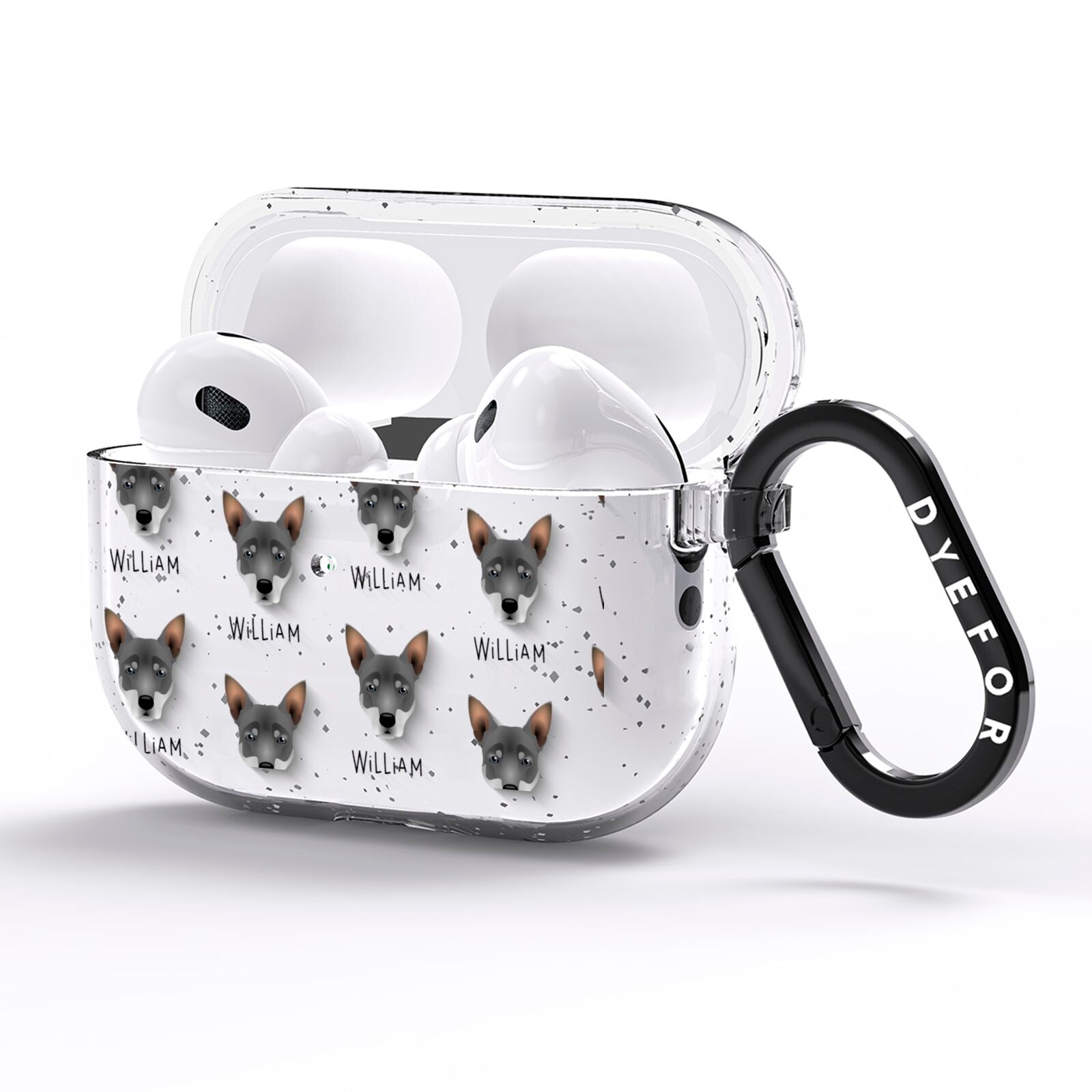 Australian Working Kelpie Icon with Name AirPods Pro Glitter Case Side Image