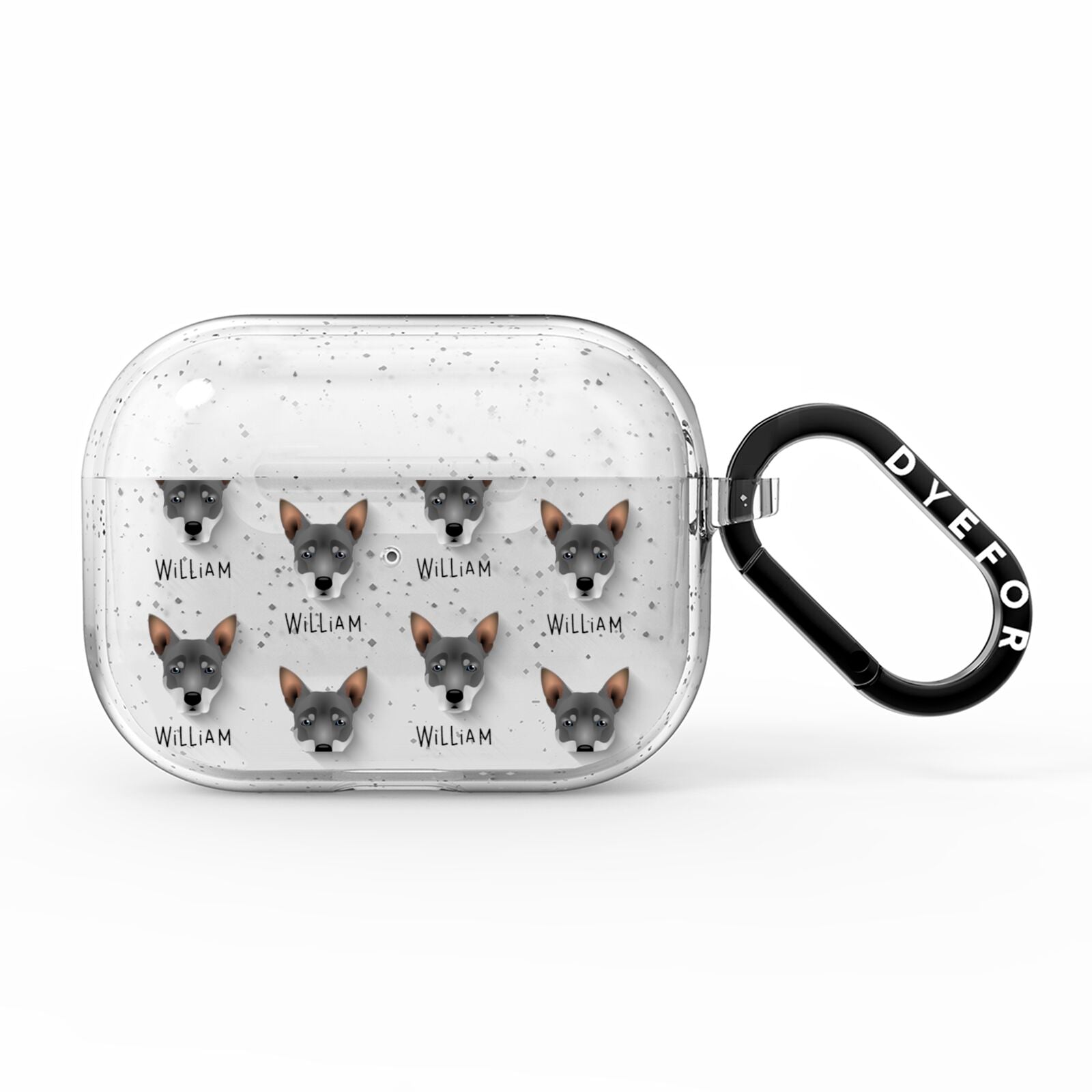 Australian Working Kelpie Icon with Name AirPods Pro Glitter Case