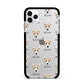 Australian Working Kelpie Icon with Name Apple iPhone 11 Pro Max in Silver with Black Impact Case