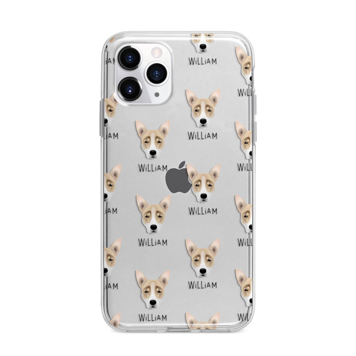 Australian Working Kelpie Icon with Name Apple iPhone 11 Pro Max in Silver with Bumper Case