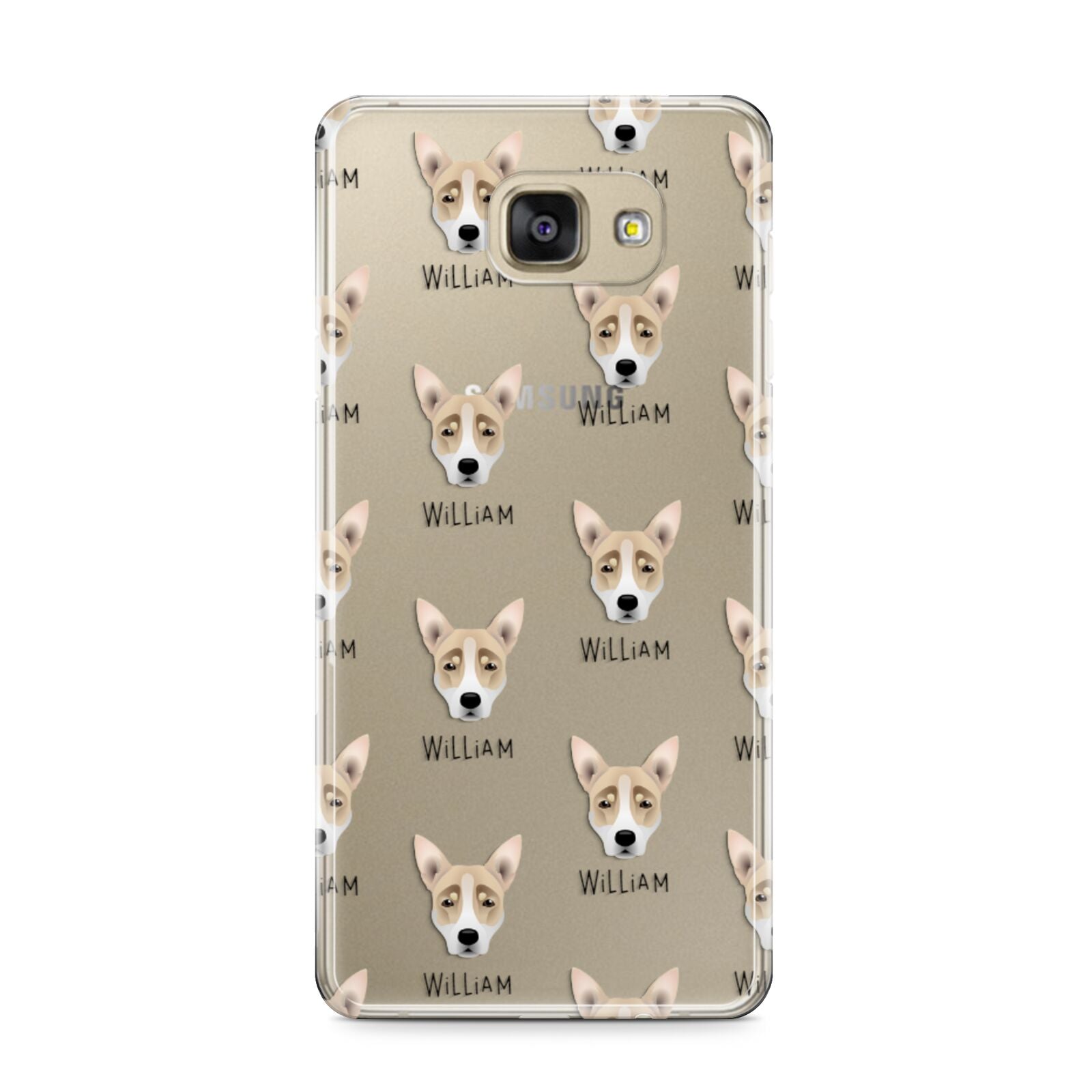 Australian Working Kelpie Icon with Name Samsung Galaxy A9 2016 Case on gold phone