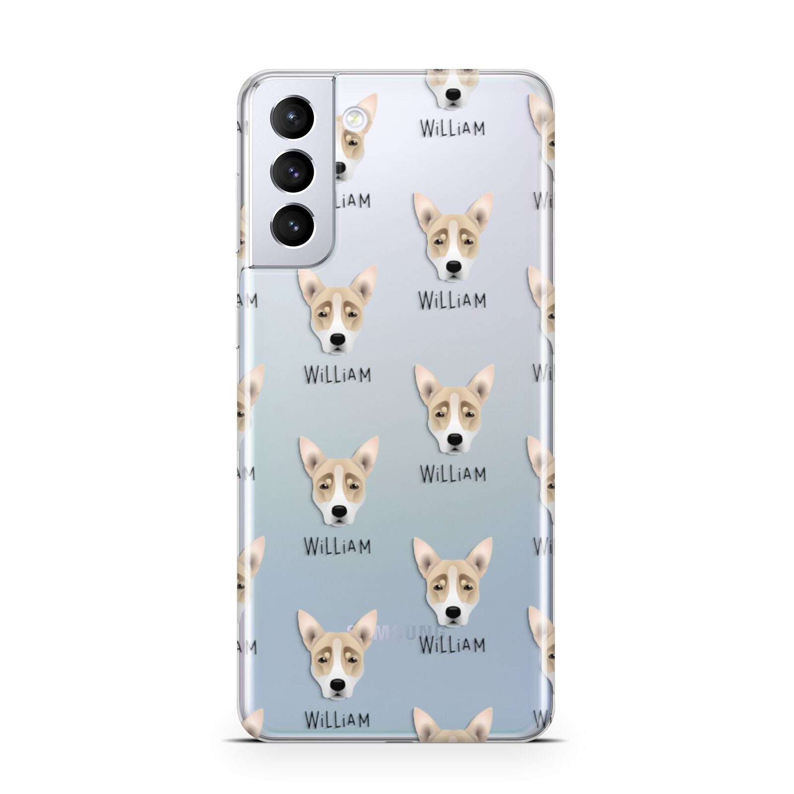 Australian Working Kelpie Icon with Name Samsung S21 Plus Phone Case