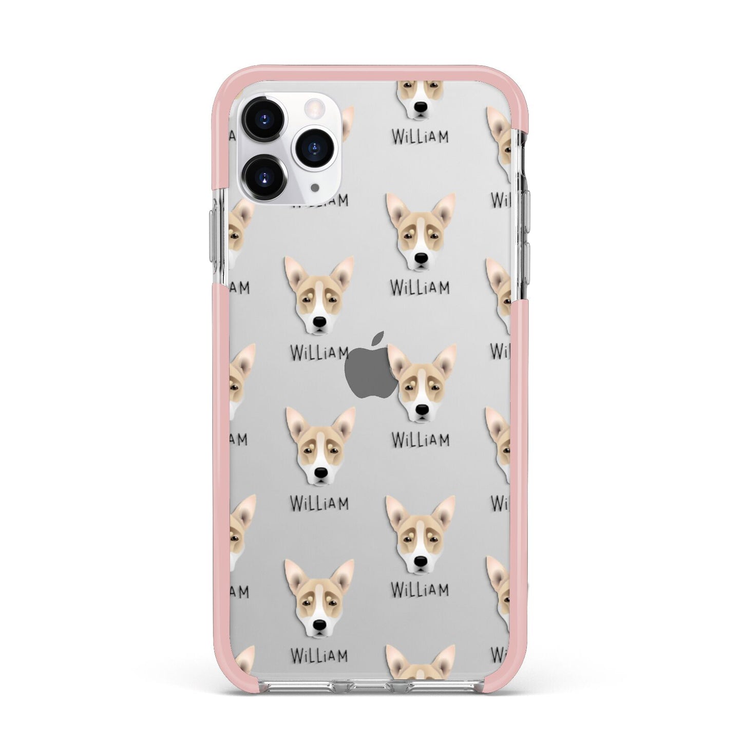 Australian Working Kelpie Icon with Name iPhone 11 Pro Max Impact Pink Edge Case