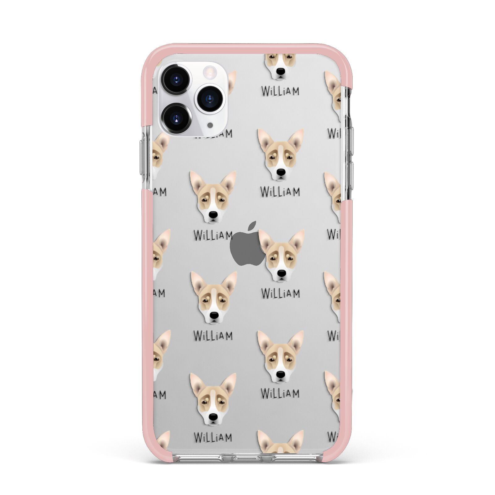 Australian Working Kelpie Icon with Name iPhone 11 Pro Max Impact Pink Edge Case