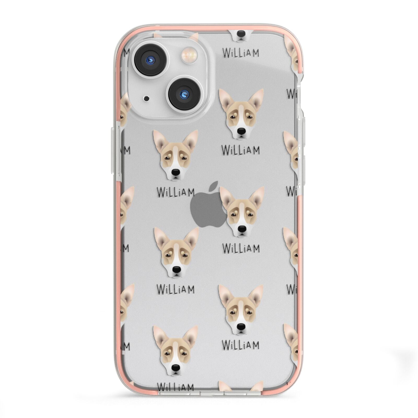 Australian Working Kelpie Icon with Name iPhone 13 Mini TPU Impact Case with Pink Edges