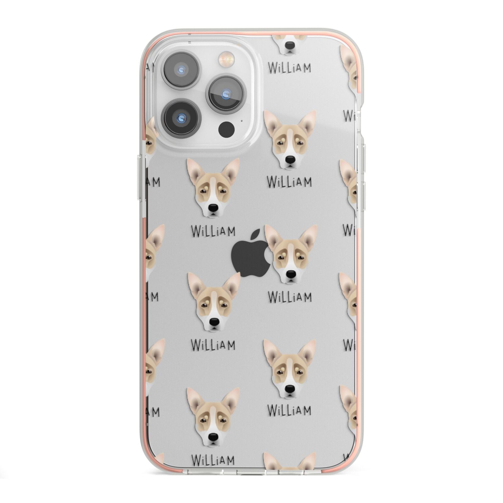 Australian Working Kelpie Icon with Name iPhone 13 Pro Max TPU Impact Case with Pink Edges