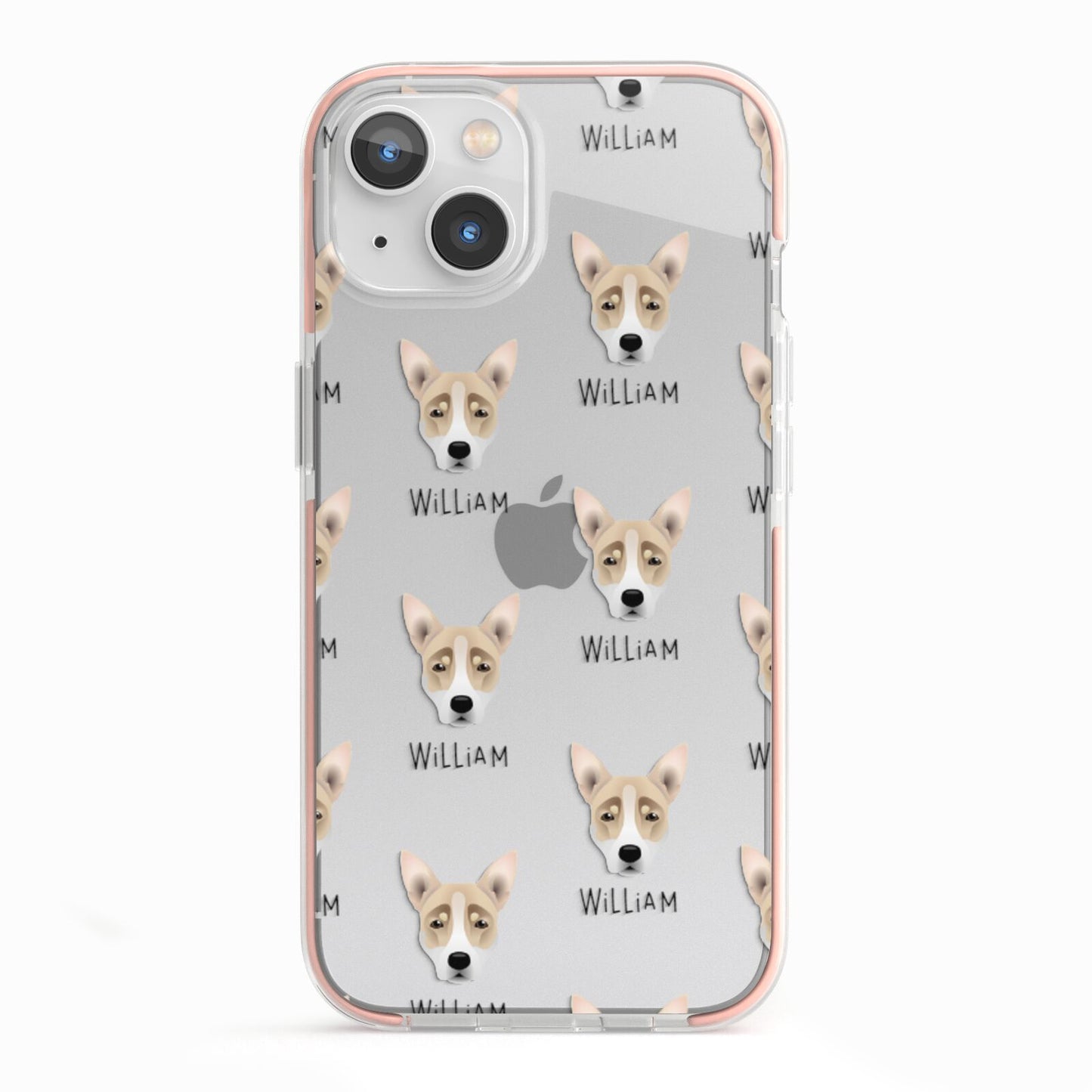 Australian Working Kelpie Icon with Name iPhone 13 TPU Impact Case with Pink Edges
