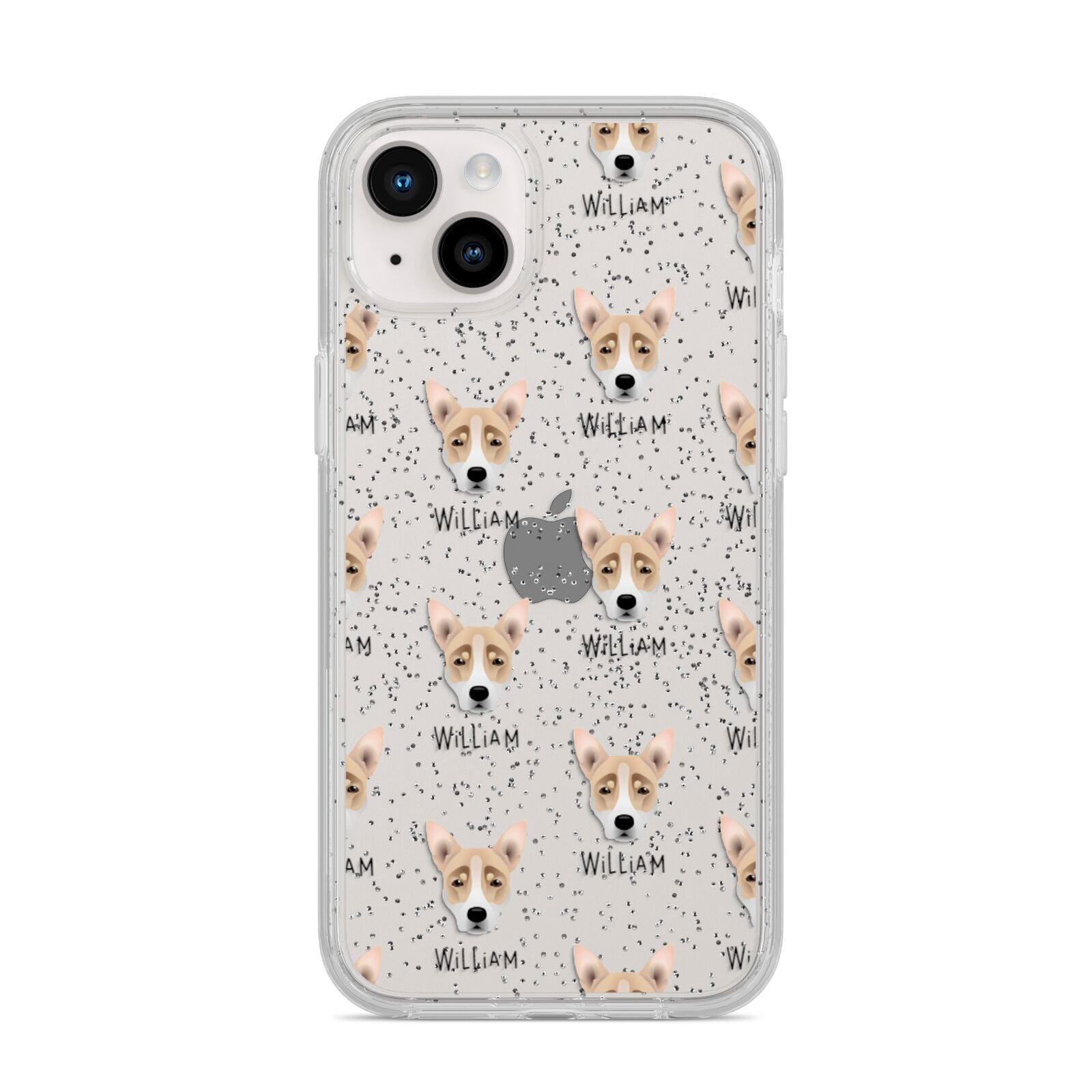 Australian Working Kelpie Icon with Name iPhone 14 Plus Glitter Tough Case Starlight