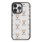 Australian Working Kelpie Icon with Name iPhone 14 Pro Max Black Impact Case on Silver phone