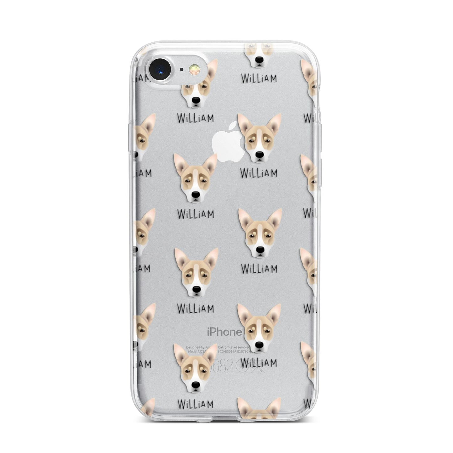 Australian Working Kelpie Icon with Name iPhone 7 Bumper Case on Silver iPhone