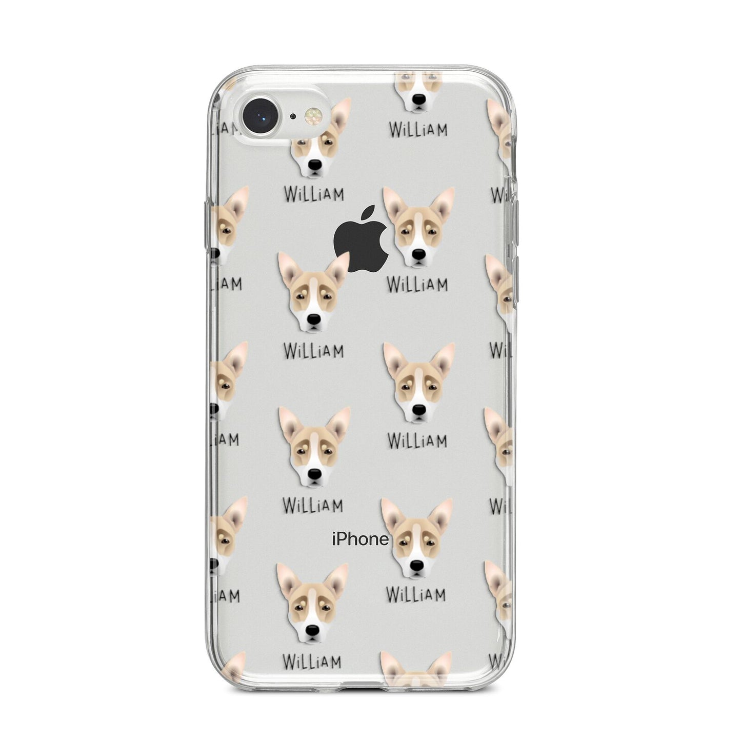 Australian Working Kelpie Icon with Name iPhone 8 Bumper Case on Silver iPhone