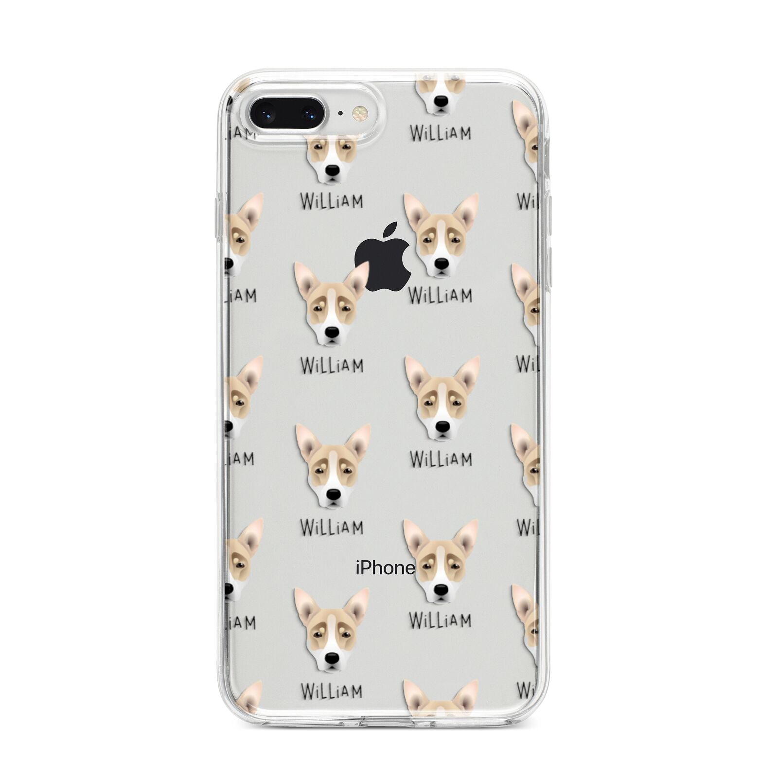 Australian Working Kelpie Icon with Name iPhone 8 Plus Bumper Case on Silver iPhone