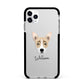 Australian Working Kelpie Personalised Apple iPhone 11 Pro Max in Silver with Black Impact Case
