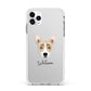 Australian Working Kelpie Personalised Apple iPhone 11 Pro Max in Silver with White Impact Case
