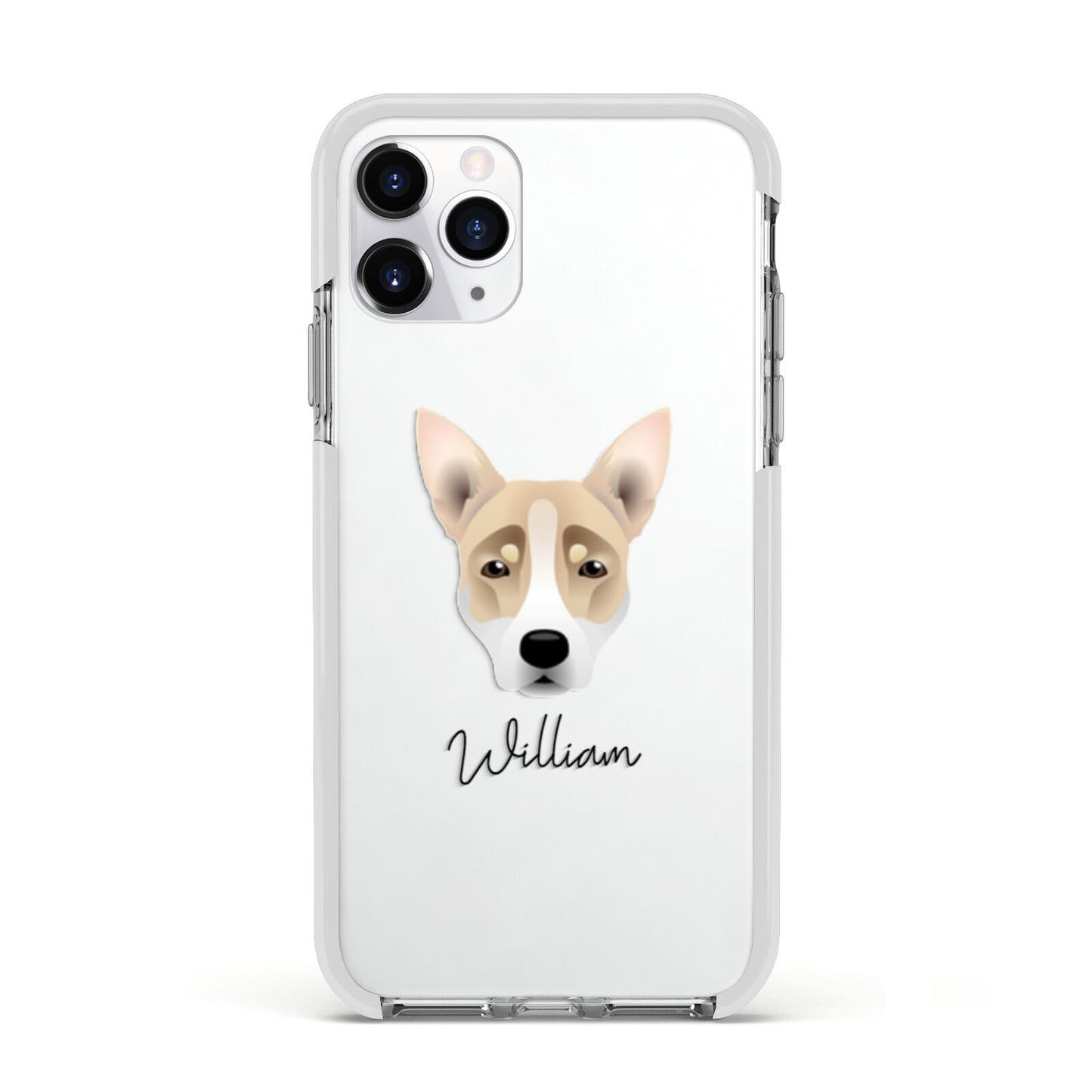 Australian Working Kelpie Personalised Apple iPhone 11 Pro in Silver with White Impact Case