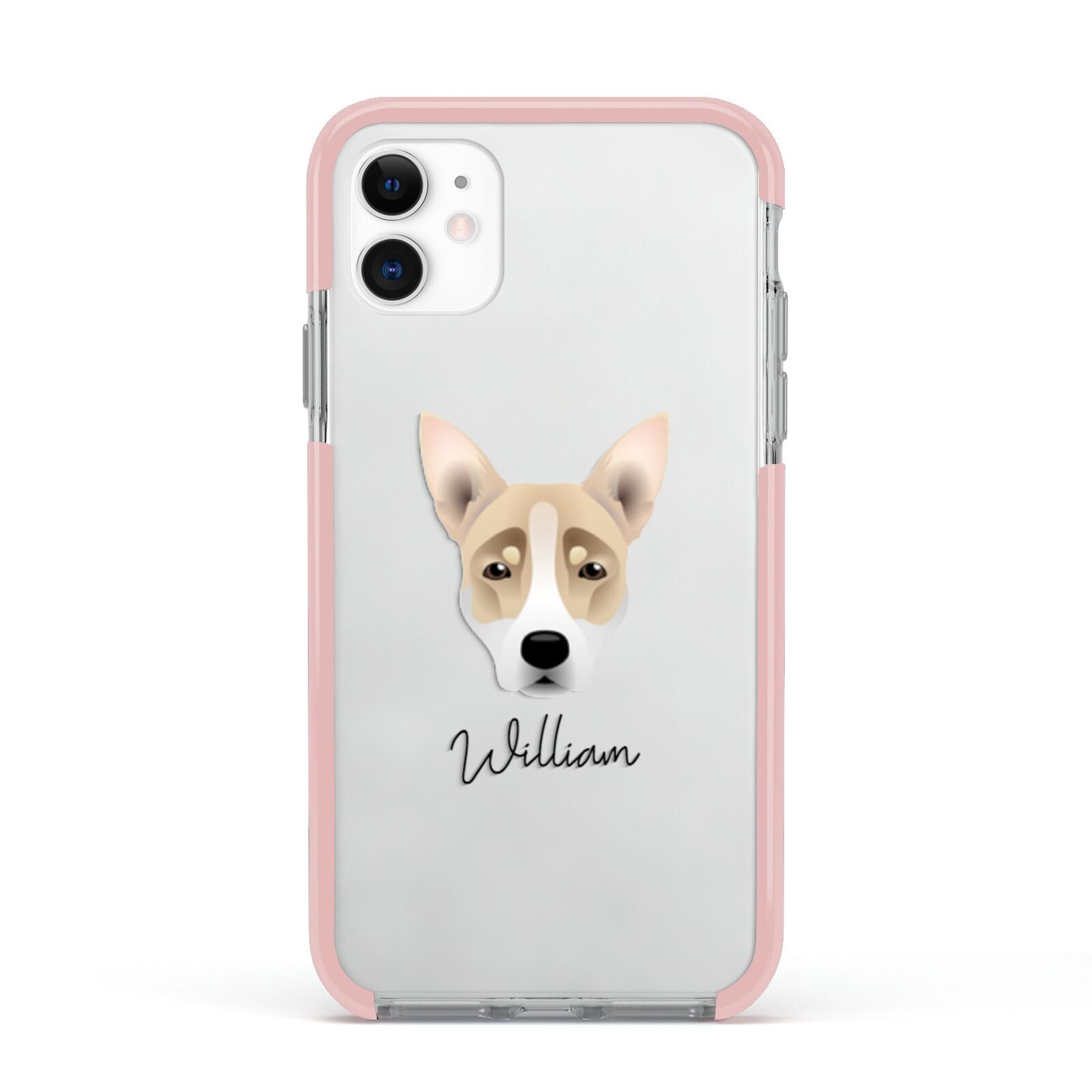 Australian Working Kelpie Personalised Apple iPhone 11 in White with Pink Impact Case