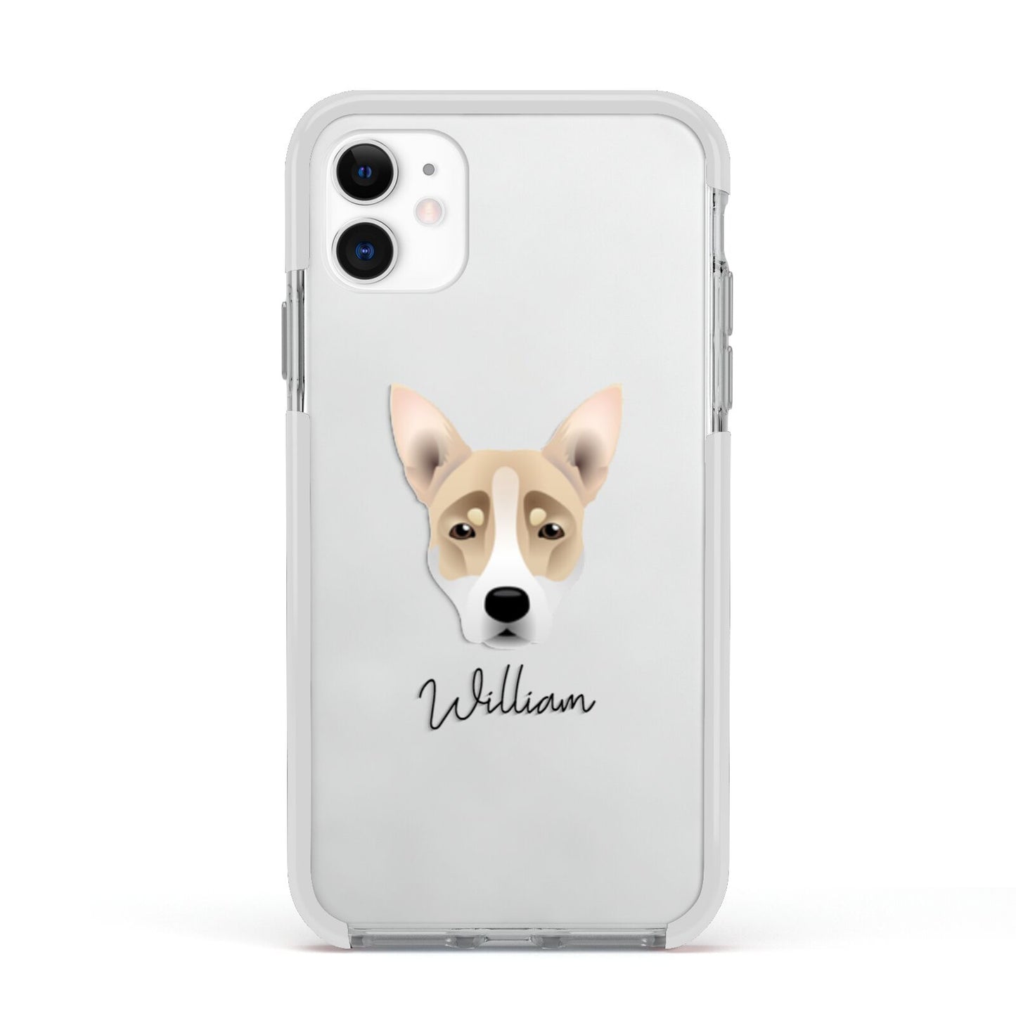 Australian Working Kelpie Personalised Apple iPhone 11 in White with White Impact Case