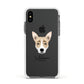 Australian Working Kelpie Personalised Apple iPhone Xs Impact Case White Edge on Black Phone