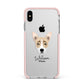 Australian Working Kelpie Personalised Apple iPhone Xs Max Impact Case Pink Edge on Silver Phone