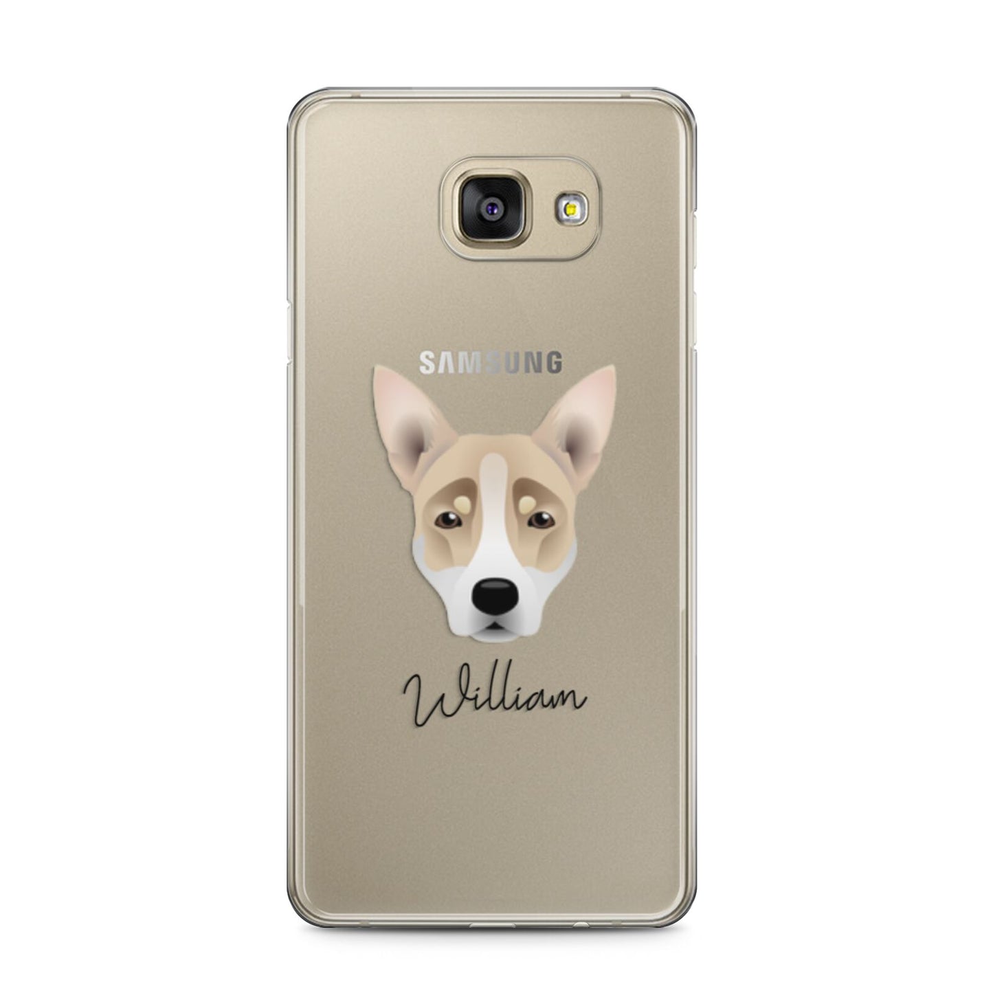 Australian Working Kelpie Personalised Samsung Galaxy A5 2016 Case on gold phone