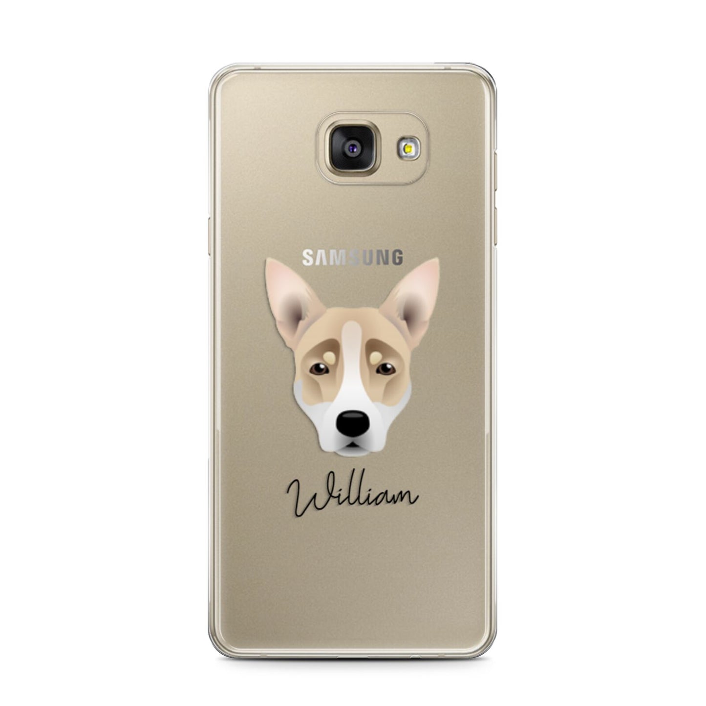 Australian Working Kelpie Personalised Samsung Galaxy A7 2016 Case on gold phone