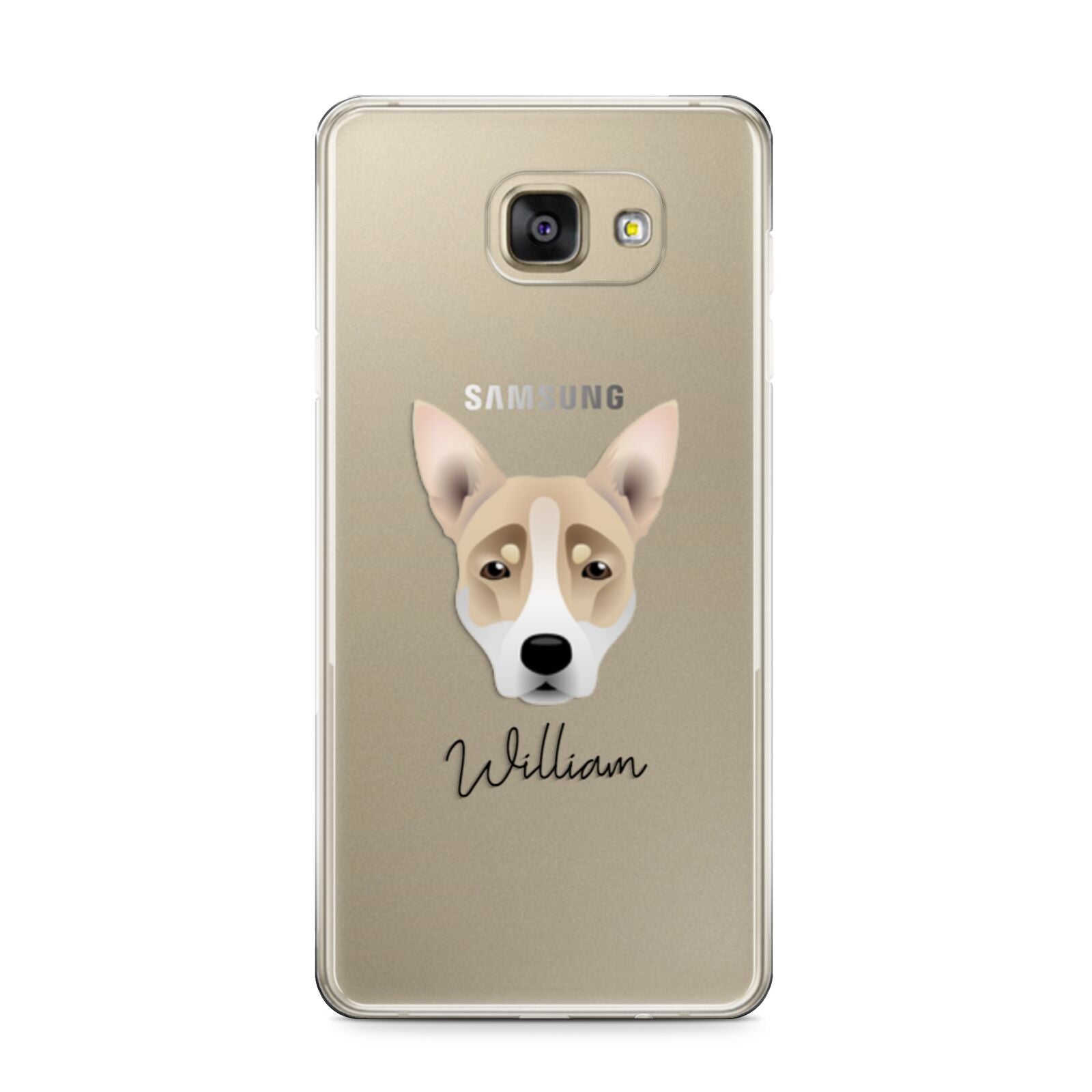Australian Working Kelpie Personalised Samsung Galaxy A9 2016 Case on gold phone