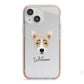 Australian Working Kelpie Personalised iPhone 13 Mini TPU Impact Case with Pink Edges