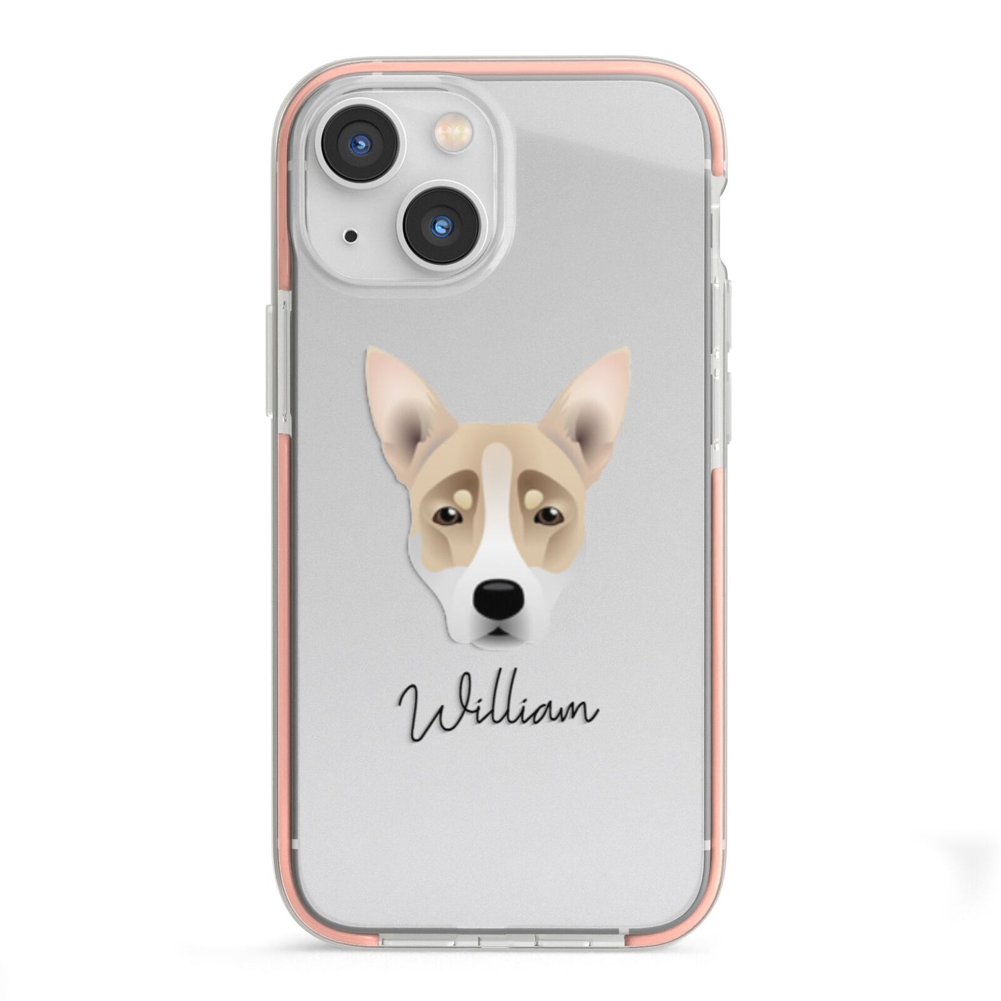 Australian Working Kelpie Personalised iPhone 13 Mini TPU Impact Case with Pink Edges
