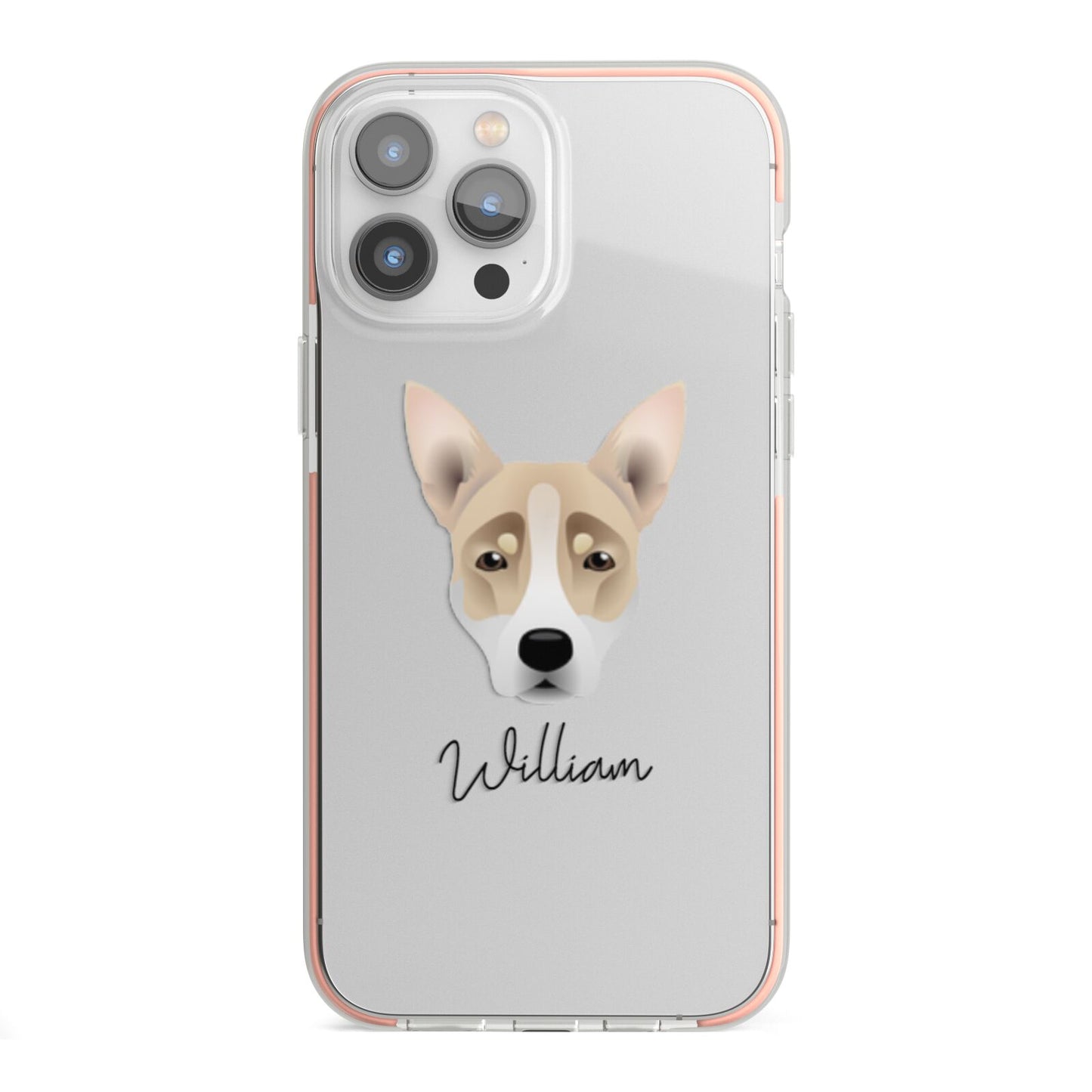 Australian Working Kelpie Personalised iPhone 13 Pro Max TPU Impact Case with Pink Edges
