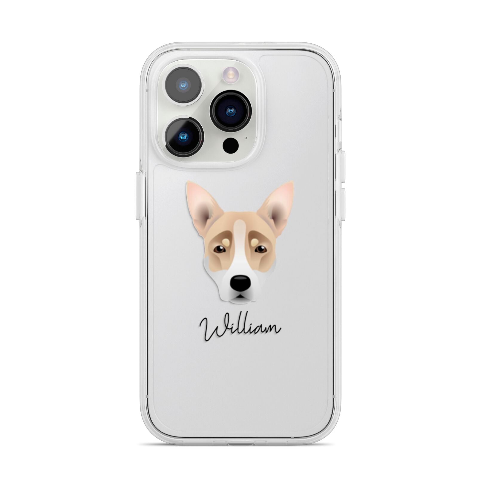 Australian Working Kelpie Personalised iPhone 14 Pro Clear Tough Case Silver