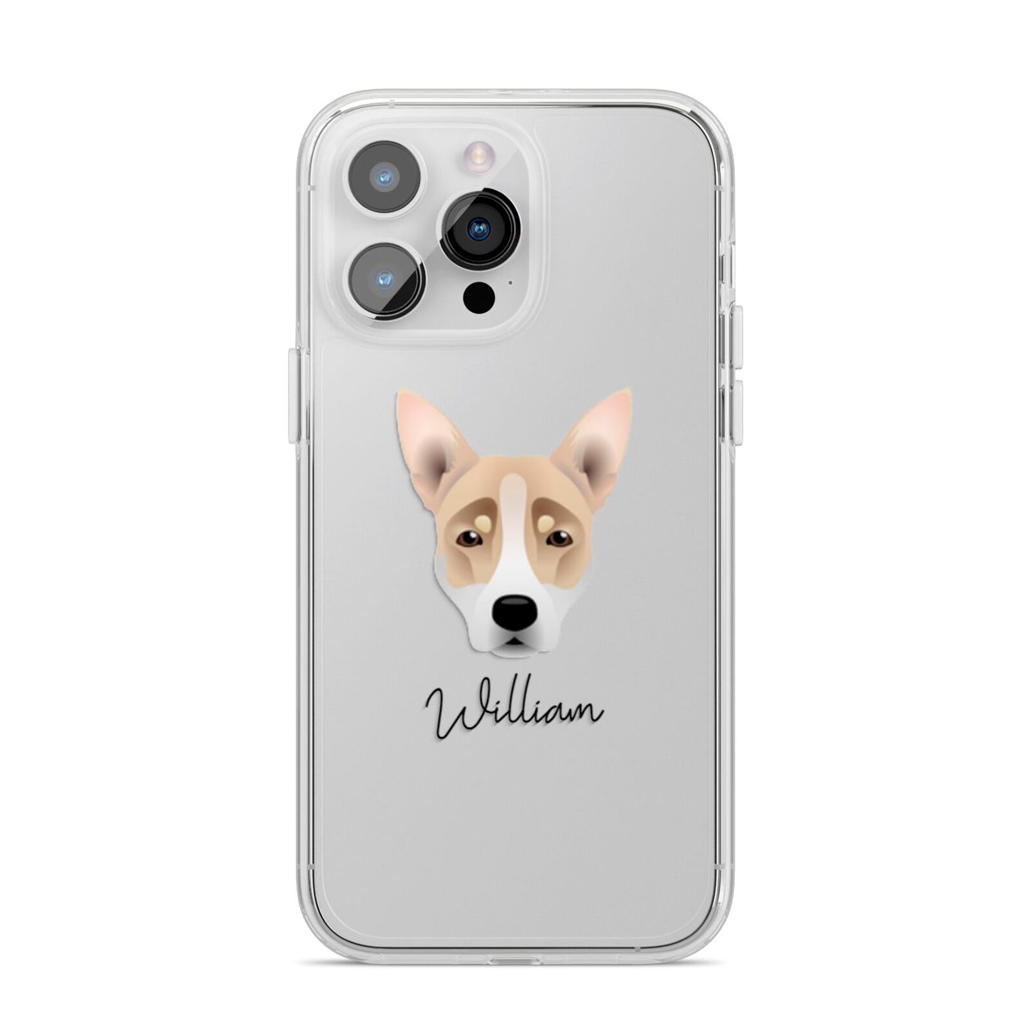 Australian Working Kelpie Personalised iPhone 14 Pro Max Clear Tough Case Silver