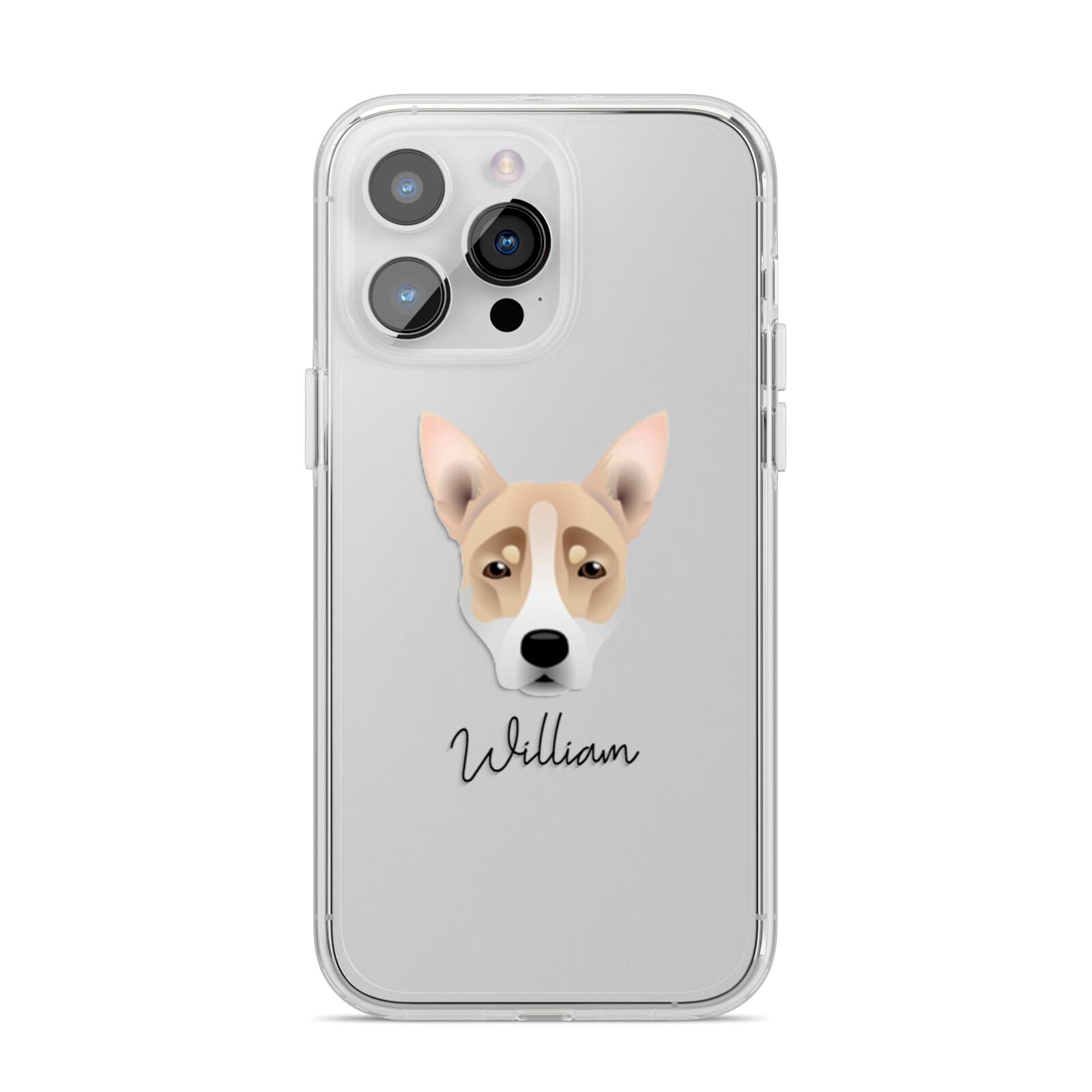 Australian Working Kelpie Personalised iPhone 14 Pro Max Clear Tough Case Silver