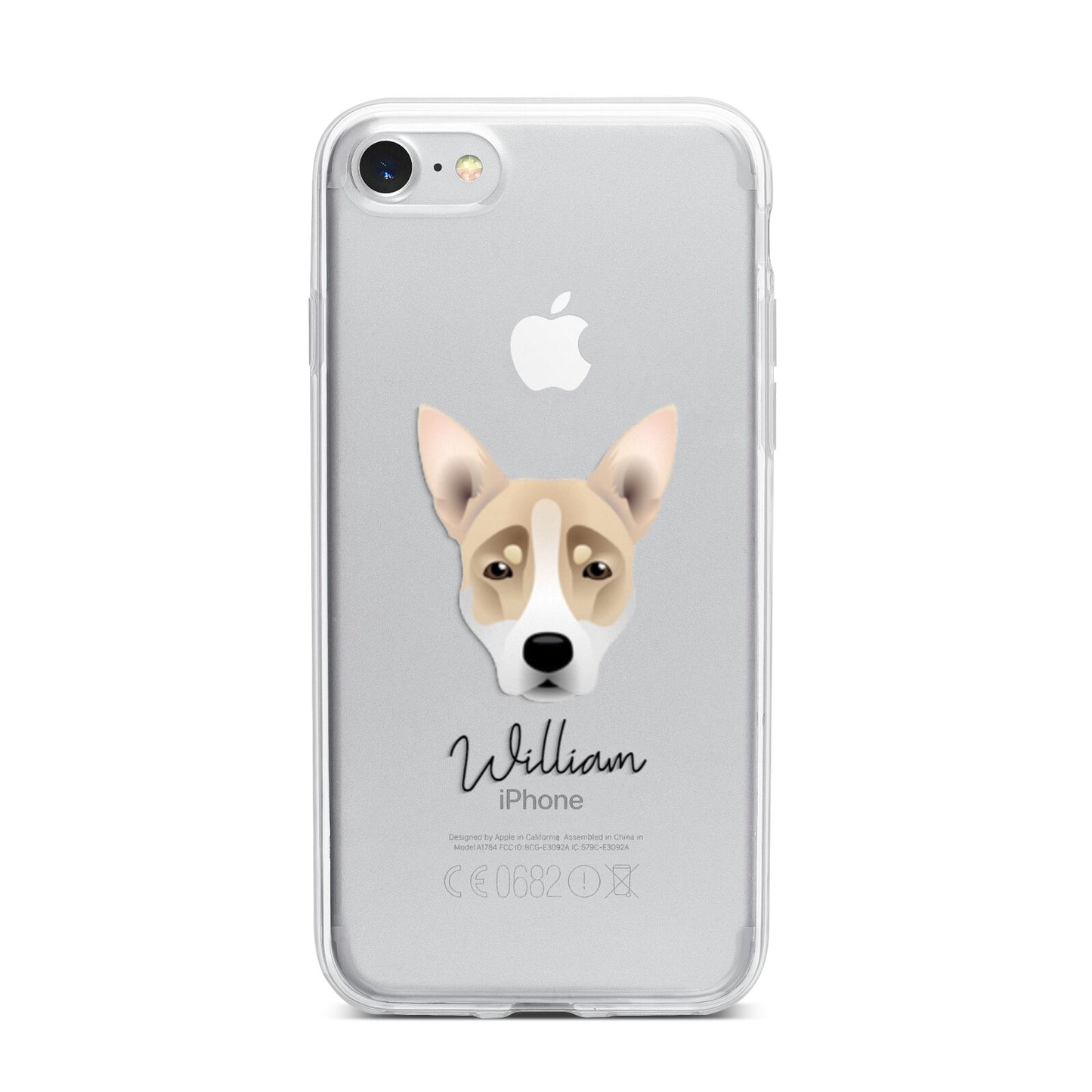 Australian Working Kelpie Personalised iPhone 7 Bumper Case on Silver iPhone