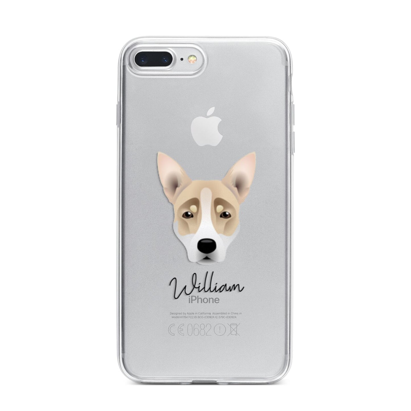 Australian Working Kelpie Personalised iPhone 7 Plus Bumper Case on Silver iPhone