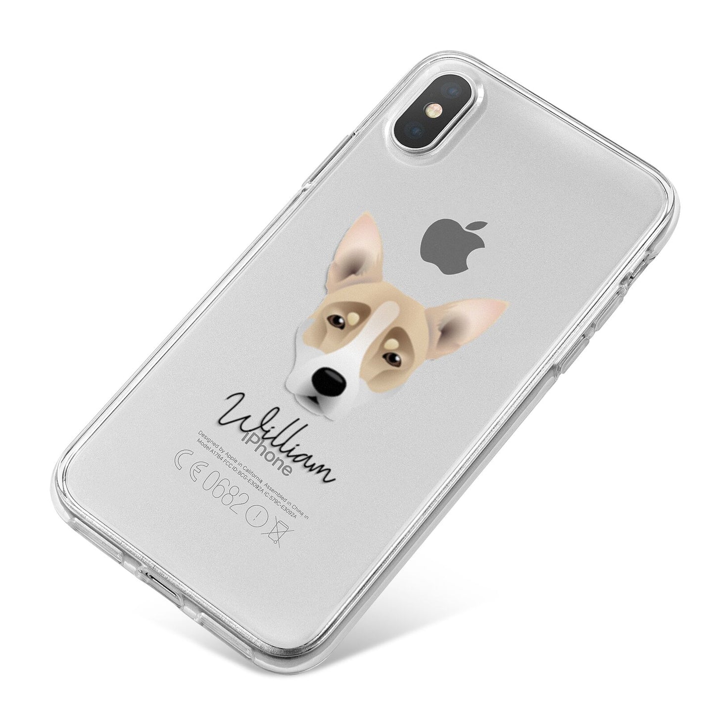 Australian Working Kelpie Personalised iPhone X Bumper Case on Silver iPhone